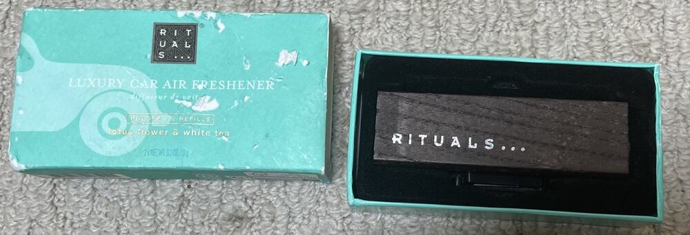 Rituals Karma Luxury Car Air Freshener NIB Lotus Flower Holder & 2 Refills